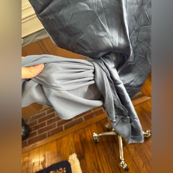 Shona Joy La Lune Asymmetrical Bias Cowl Midi Dress in Blue Smoke size 4 - Picture 13 of 15